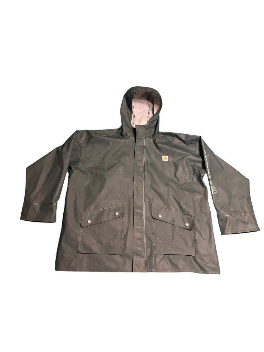 Carhartt 103508 Mens Midweight Waterproof Hooded Rain Storm Coat XL Canopy Green